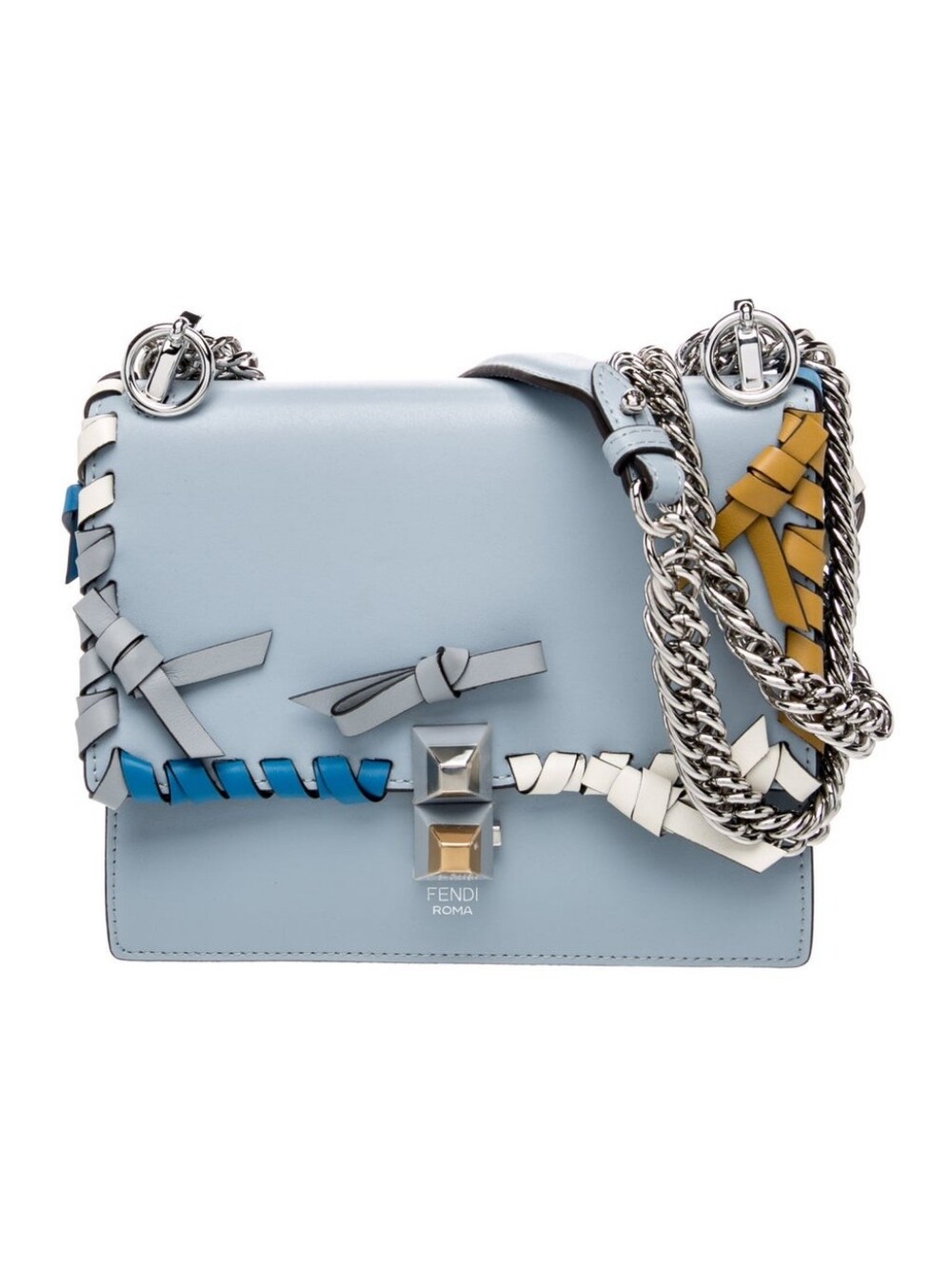 Fendi Leather Kan I Mini Ribbon Shoulder Bag